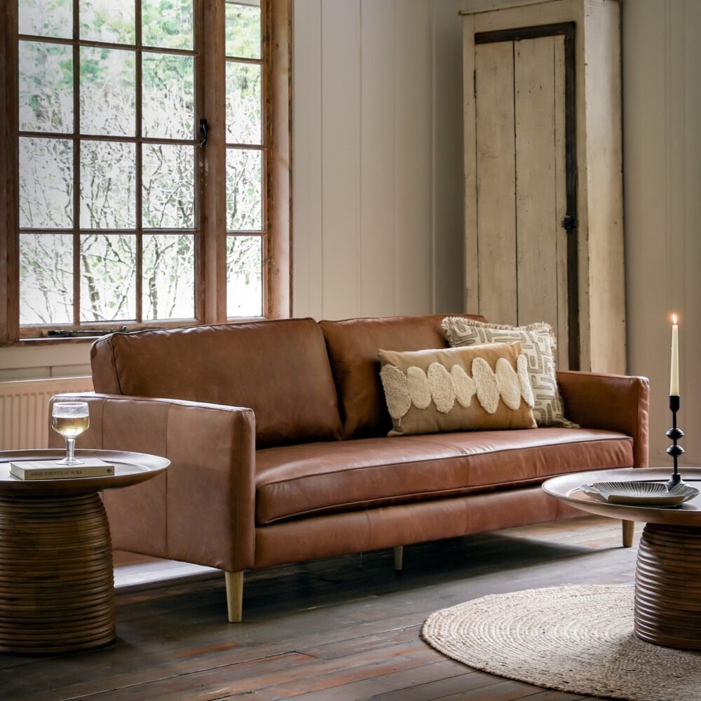 2 Seater Leather Sofa - Vintage Brown