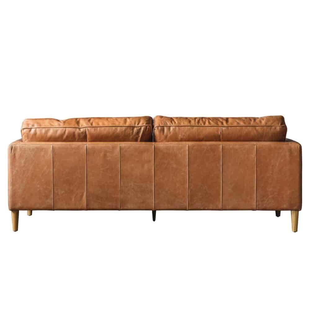 2 Seater Leather Sofa - Vintage Brown - Image 4