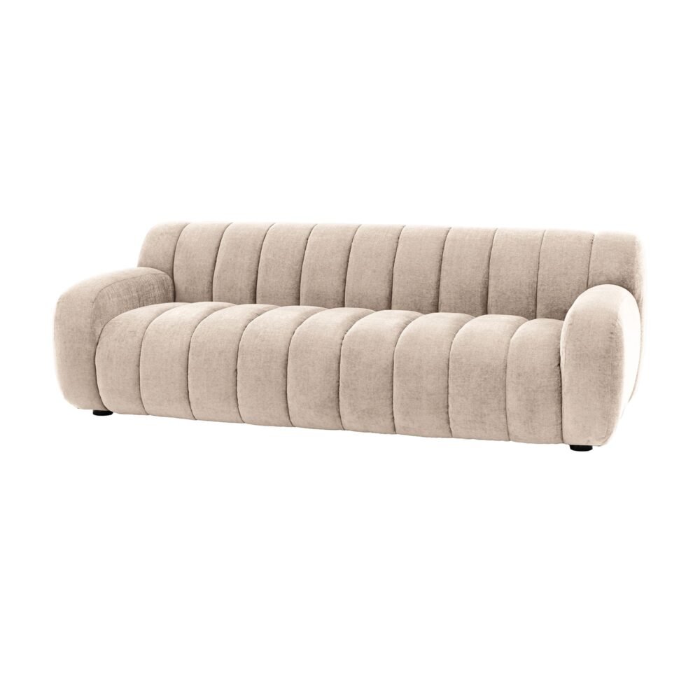 Ridged 3 Seater Modern Sofa - Image 2