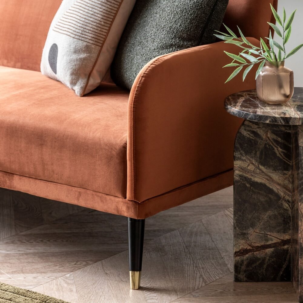 2 Seater Velvet Couch - Image 2