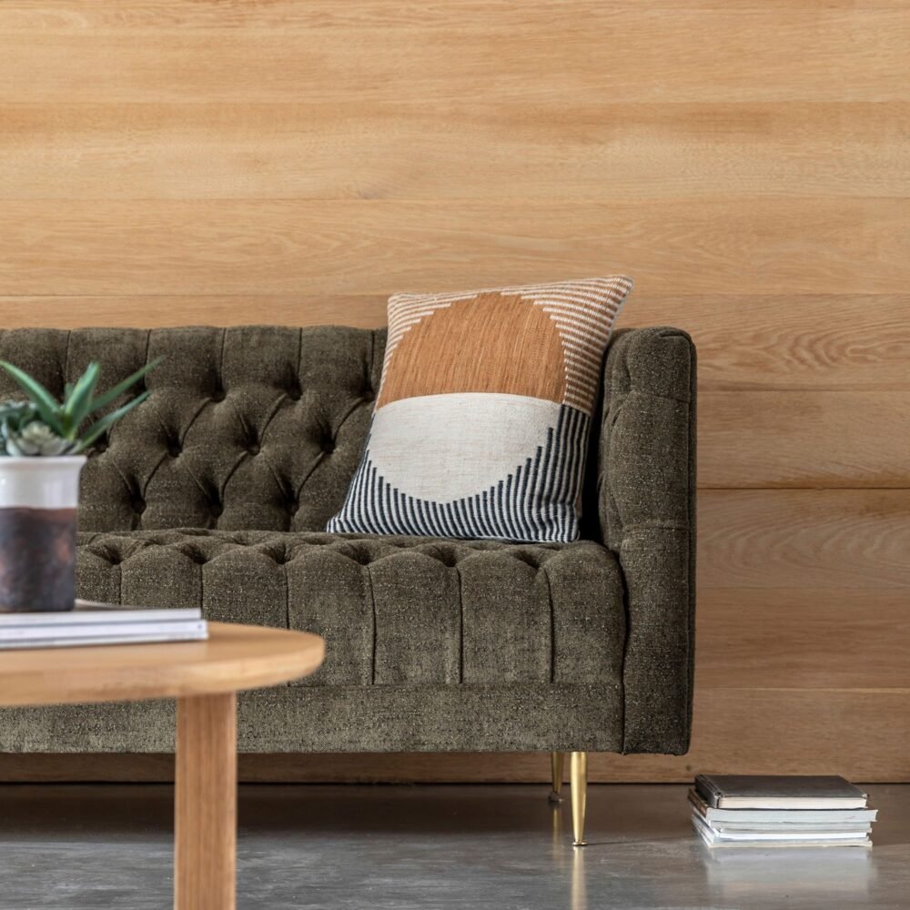 3 Seater Tufted Fabric Sofa - Image 2
