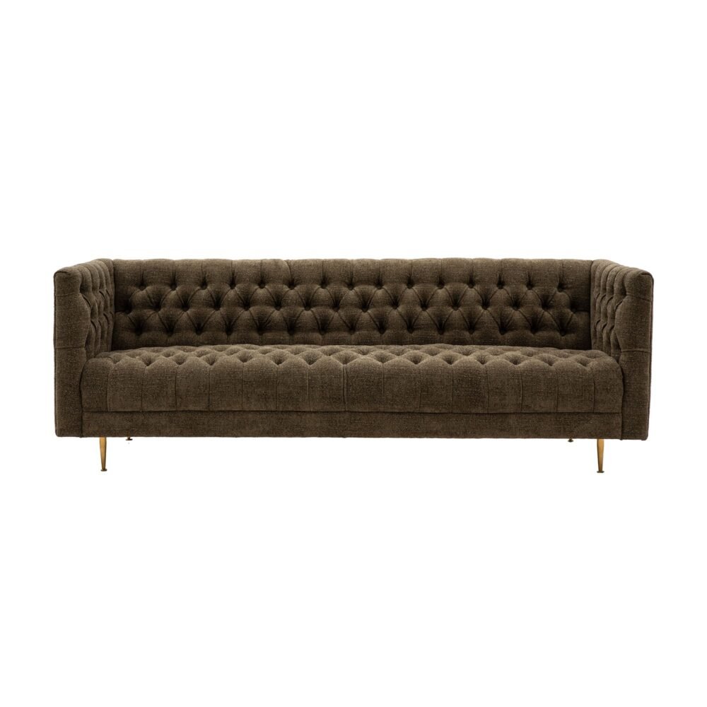 3 Seater Tufted Fabric Sofa - Image 3