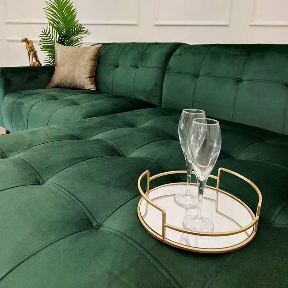3 Piece Sectional Sofa - Emerald - Image 2