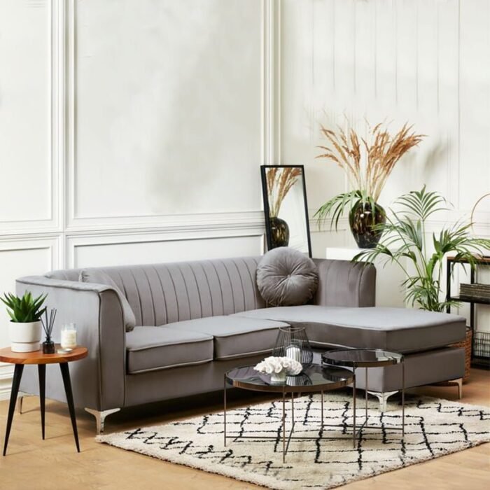 Elegant Corner Velvet Sofa