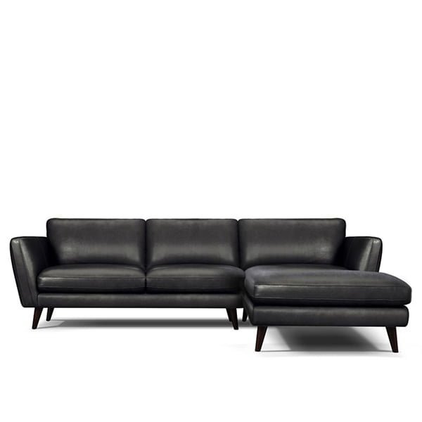 Black Leather Corner Sofa