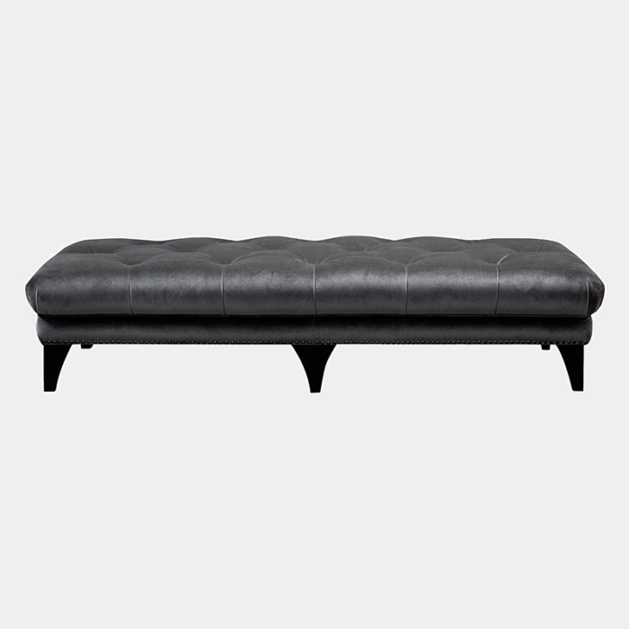 Leather Tufted Ottoman Bench