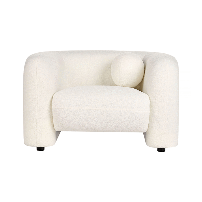 Boucle White Armchair