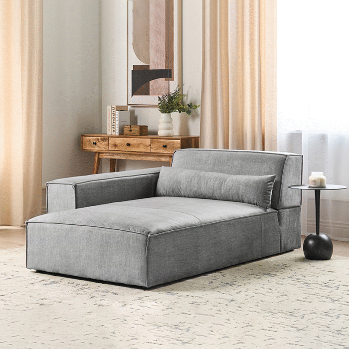 Gray Fabric Chaise