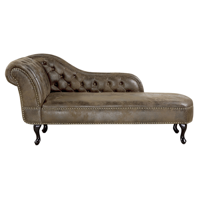 Tufted Leather Chaise Lounge