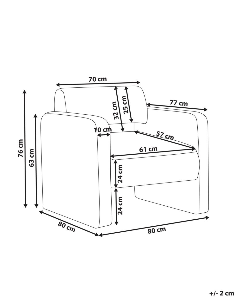 Armchair Boucle Off-White - Image 4