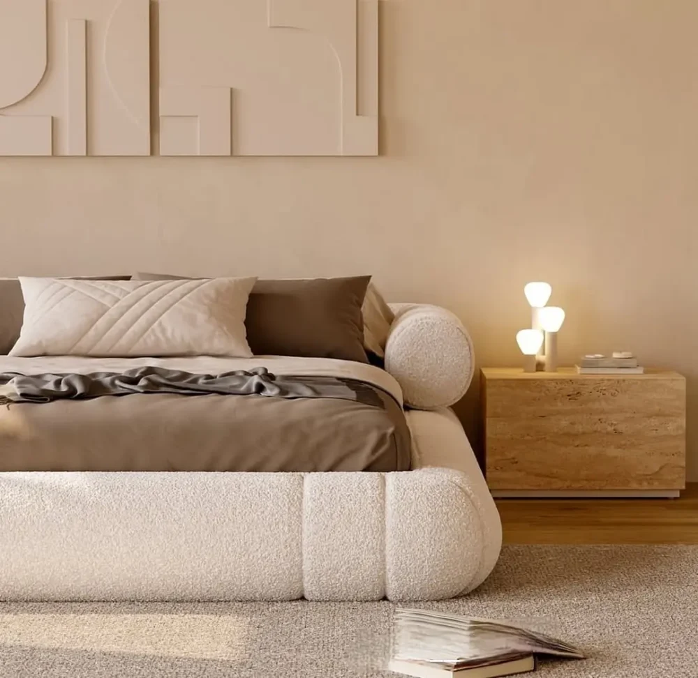 ORBEY Rounded Luxury Upholstered Bed - Image 4