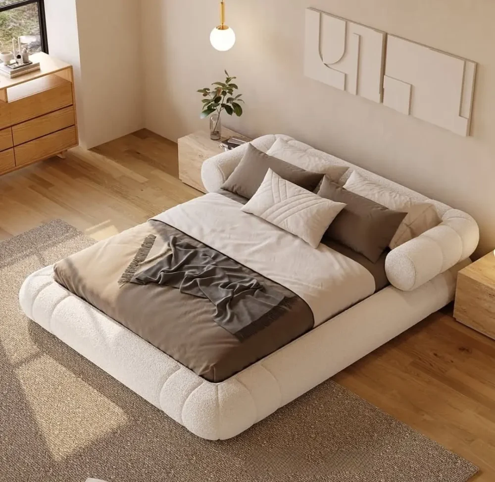 ORBEY Rounded Luxury Upholstered Bed