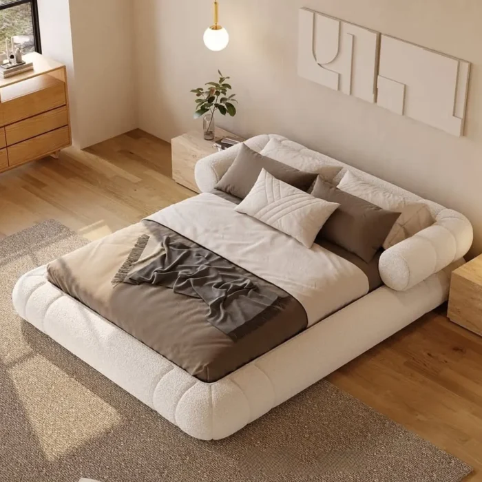 ORBEY Rounded Luxury Upholstered Bed