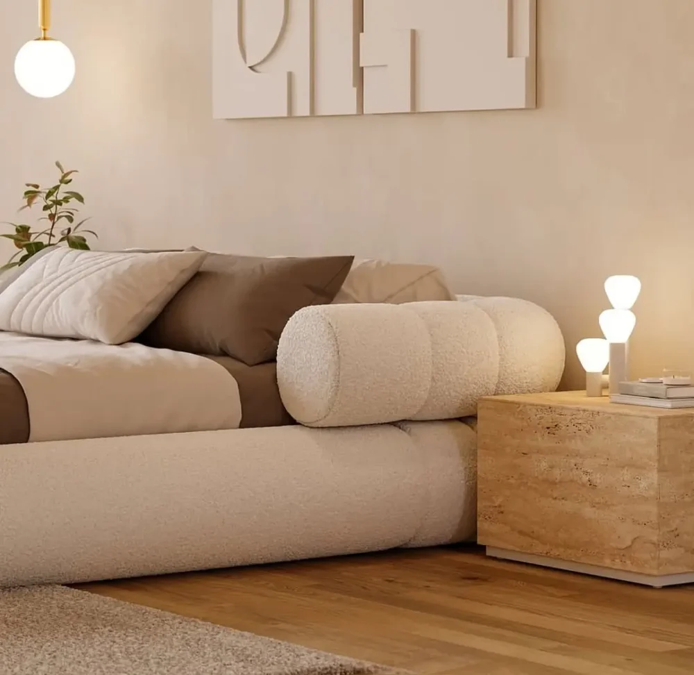 ORBEY Rounded Luxury Upholstered Bed - Image 3